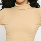 Beige Rib Set Top & Broek