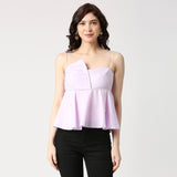 Spaghetti strap front flap lilac top