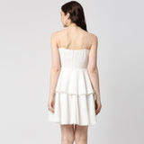 White Sleeveless Ruffle Dress