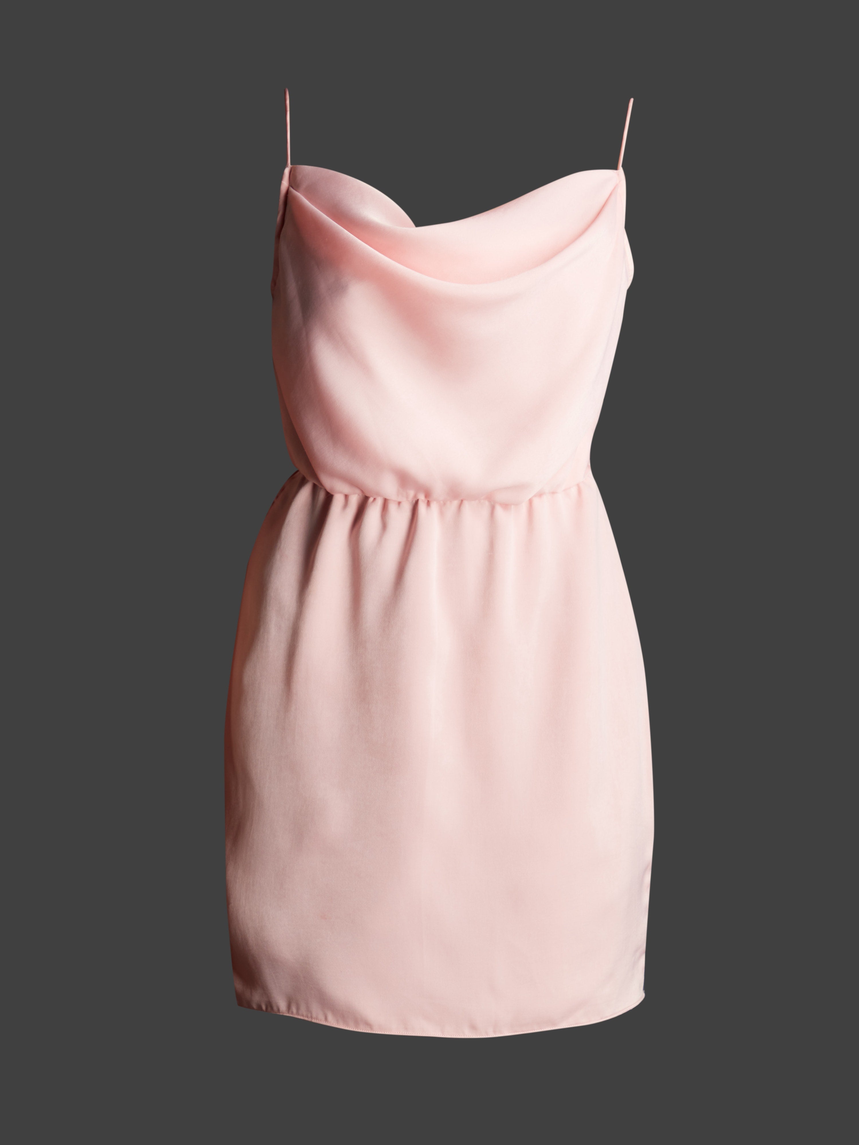 Pienk Singlet Cowl Neck Kort Rok