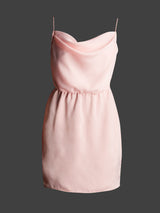 Pienk Singlet Cowl Neck Kort Rok