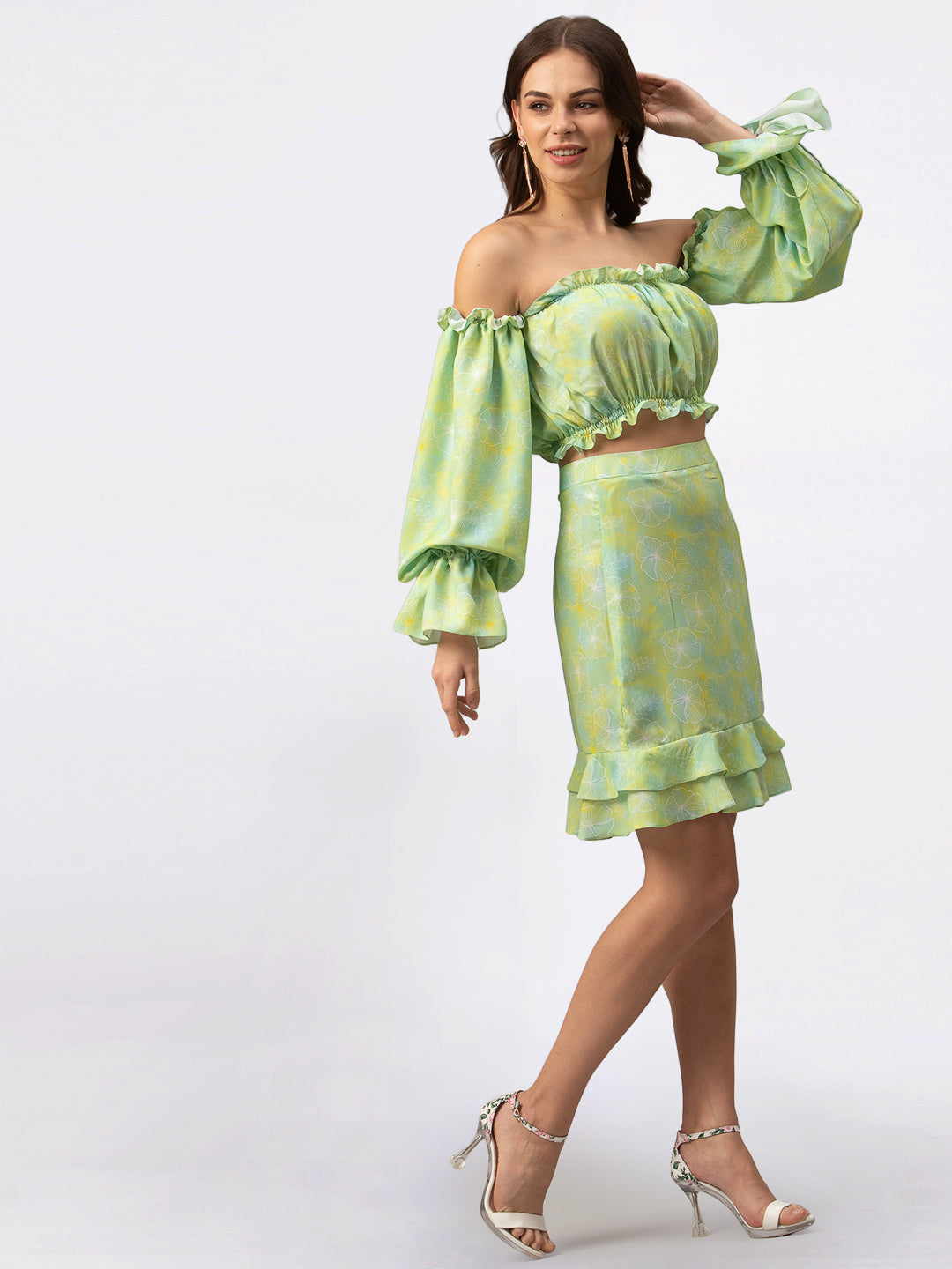 FLORAL TOP AND SKIRT SET