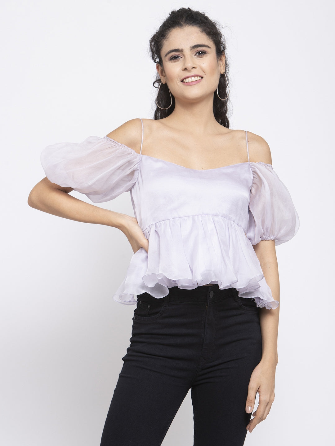 OFF SHOULDER PEPLUM TOP