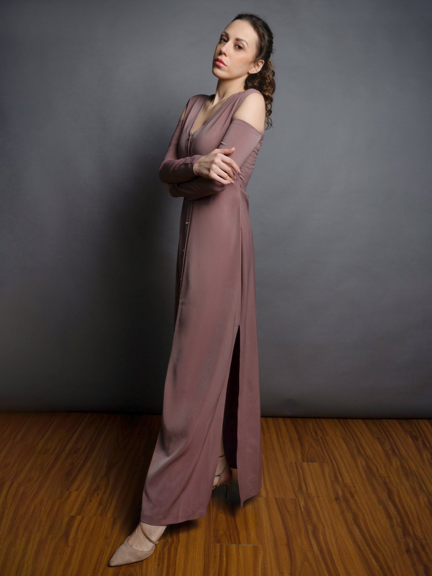BROWN MAXI DRESS