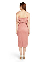Strappy Baby Pink Dress With Front Layer Detail