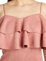 Strappy Baby Pink Dress With Front Layer Detail