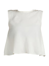 shoulder embellished sleeveless white top
