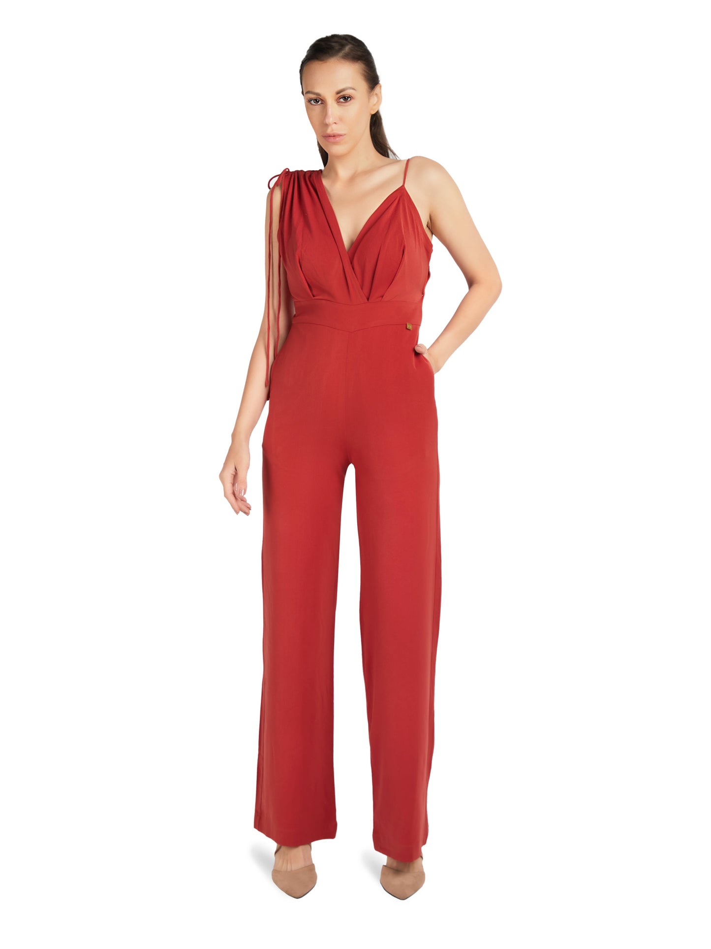 PLEAT DETAIL JUMPSUIT