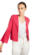 Hot Pink Lapel Collar Jacket