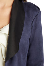 Full Sleeve Navy Blue Embellished Jacket