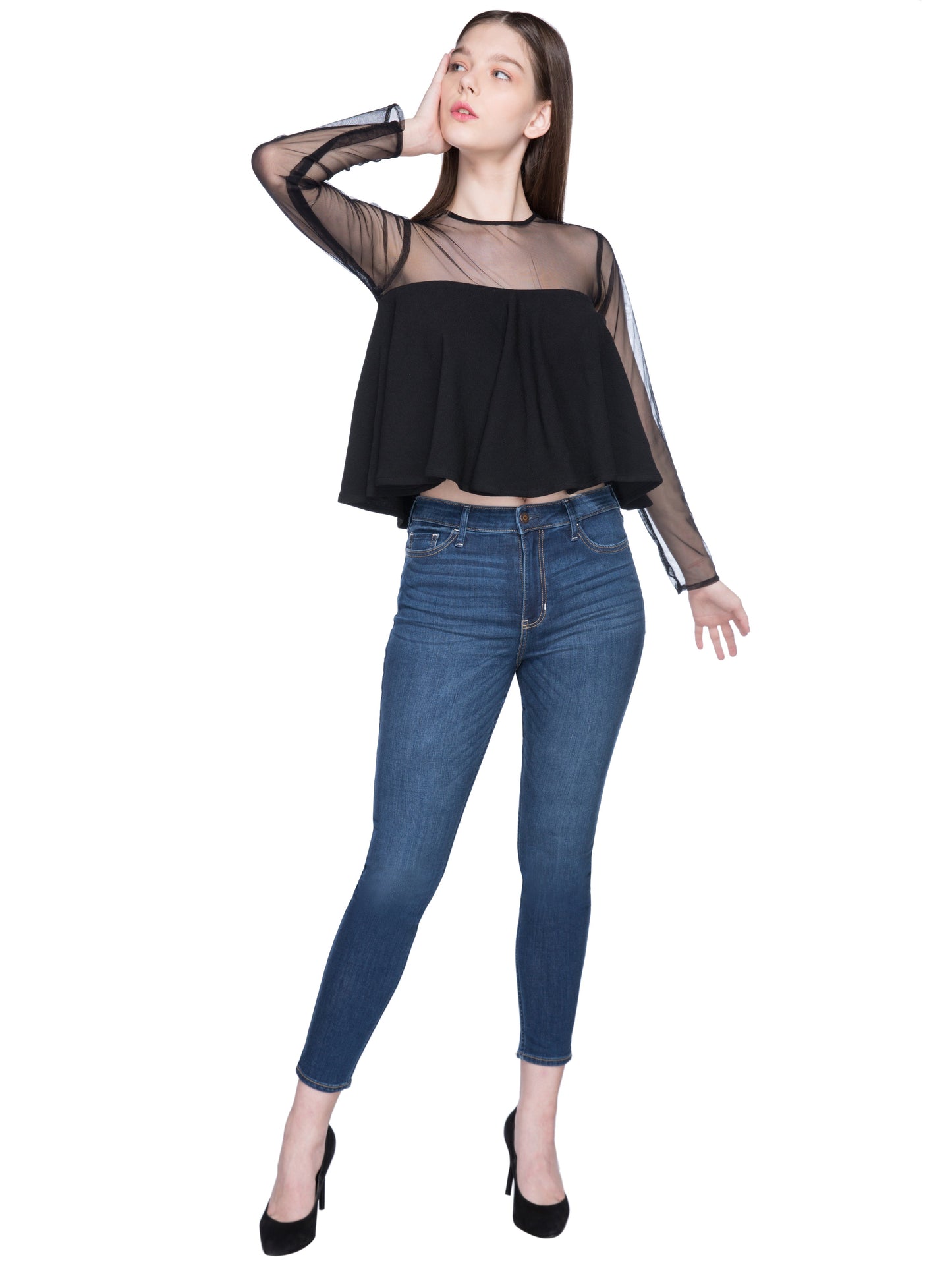 BLACK PEPLUM TOP