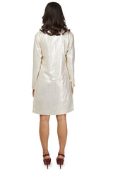 Blazer White Dress With Cowl Sleeve
