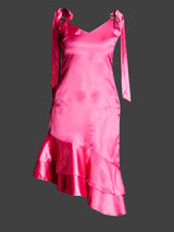 Roffelpienk Rok Met Skouerbindsel