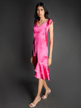 Roffelpienk Rok Met Skouerbindsel