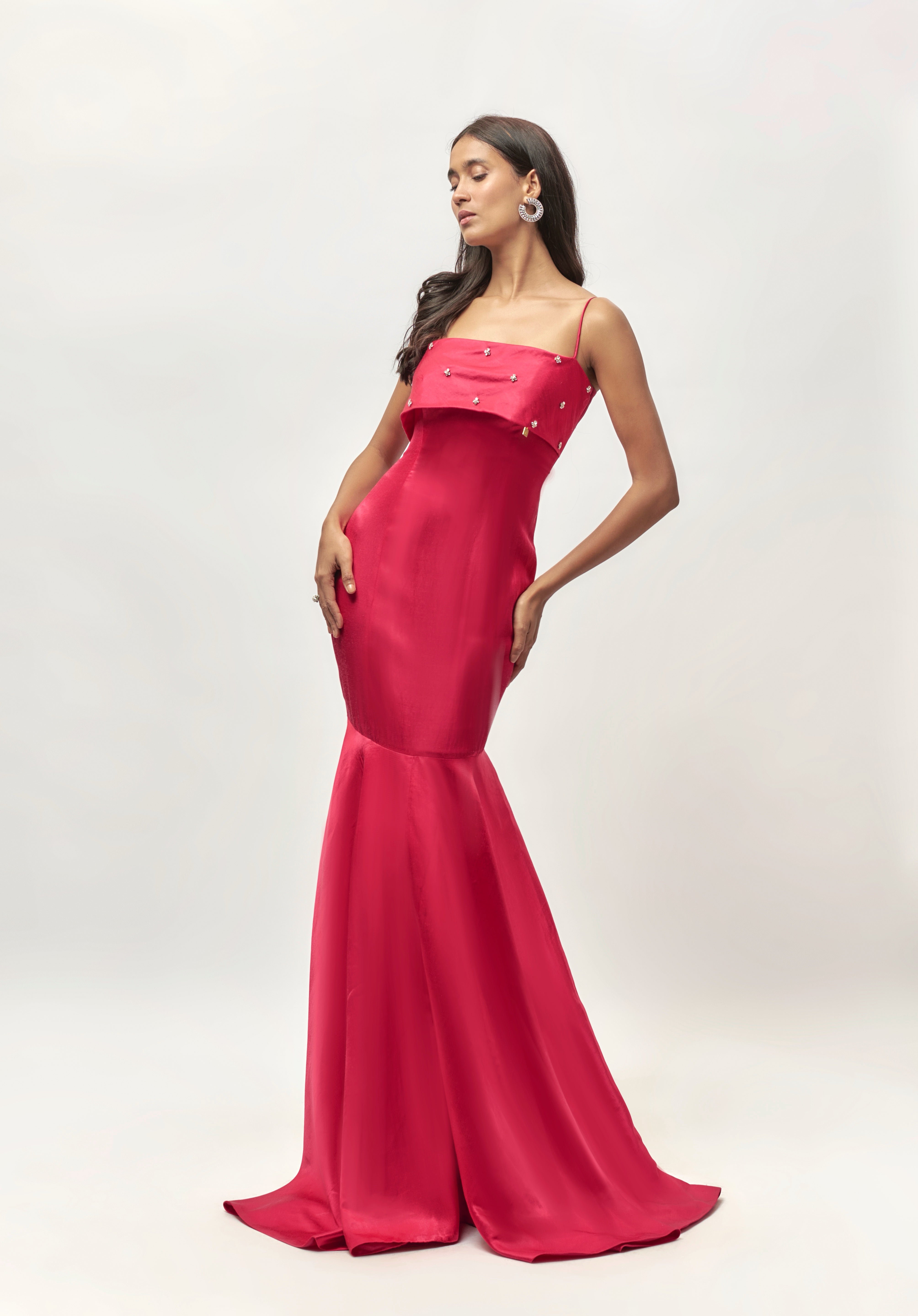 HOT PINK EMBELLISHED GOWN