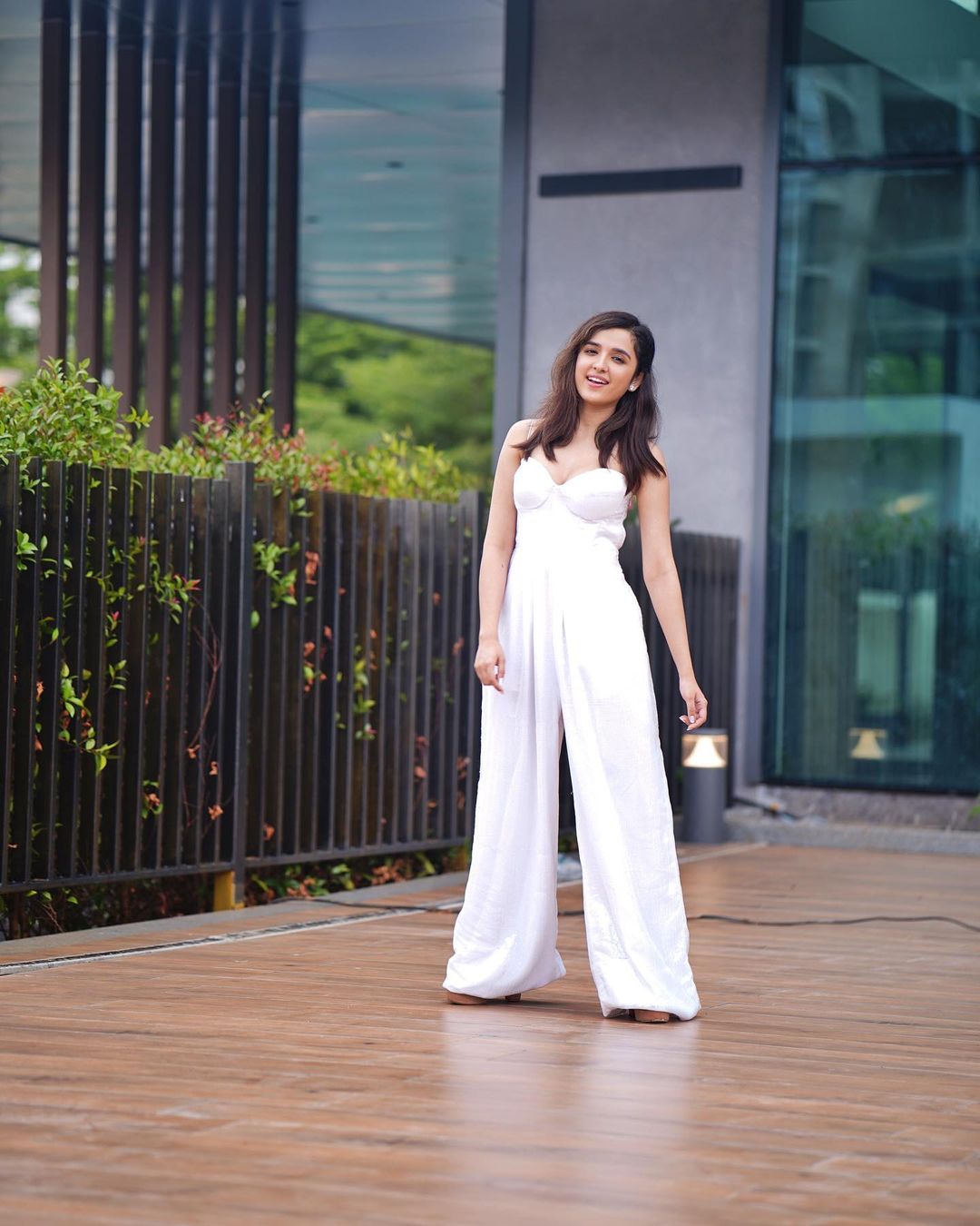 WHITE SEQUIN CORSET JUMSUIT WITH POCKET