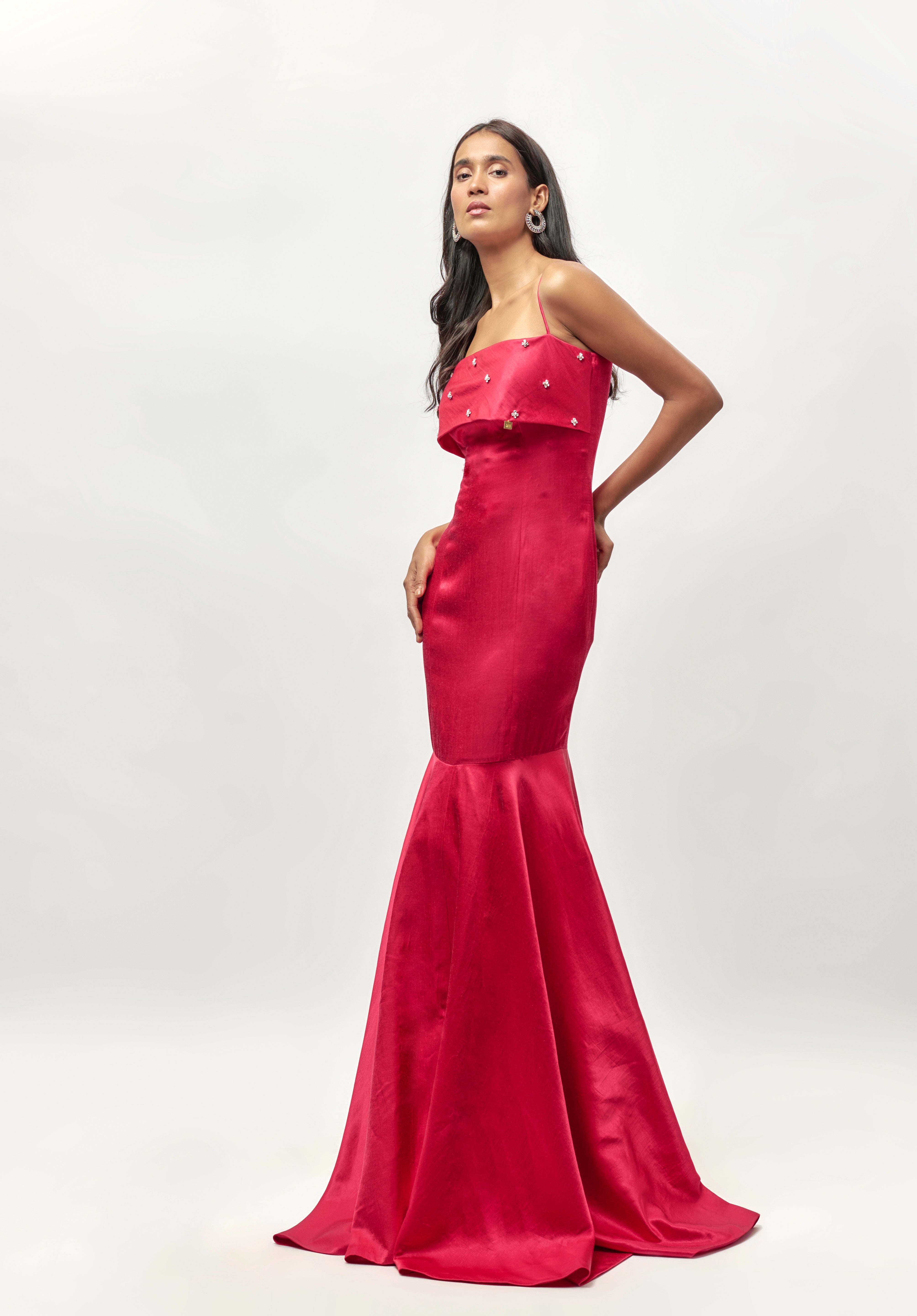 HOT PINK EMBELLISHED GOWN