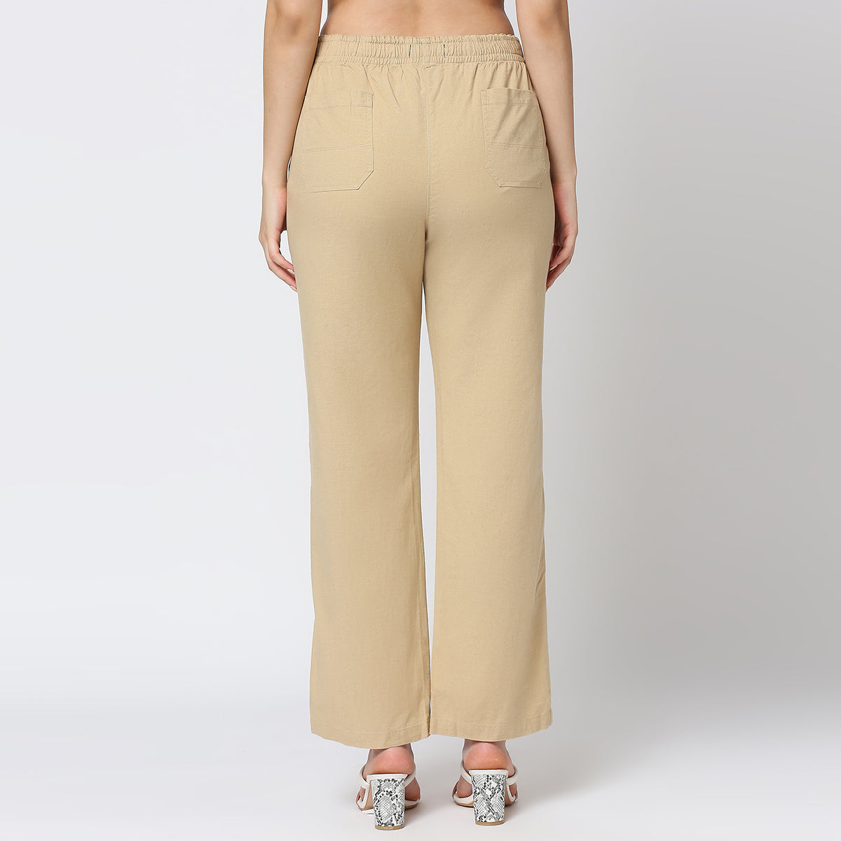 Beige Cotton Trouser