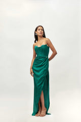 TEAL GREEN EMBELLISHED GOWN