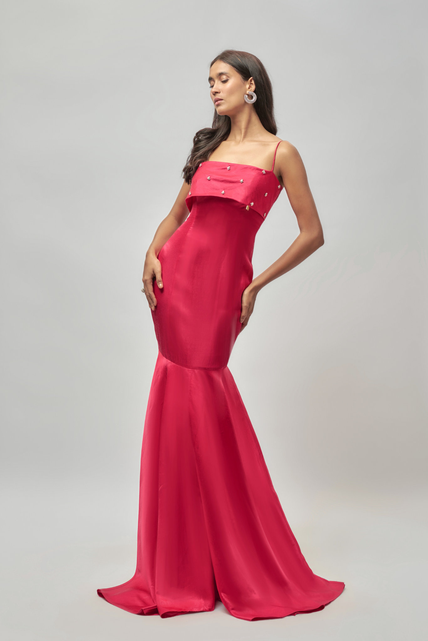 HOT PINK EMBELLISHED GOWN