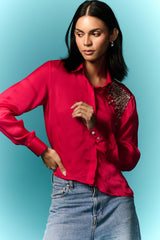 HOT PINK EMBELLISHED SHIRT