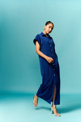 BLUE SHIRT DRESS