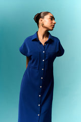 BLUE SHIRT DRESS