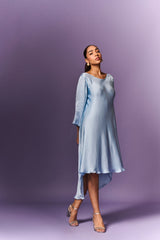 LIGHT BLUE ALINE DRESS