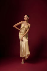 GOLDEN MODAL DRAPE LONG DRESS