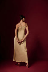 GOLDEN MODAL DRAPE LONG DRESS