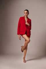 Red Blazer With Shorts