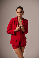 Red Blazer With Shorts