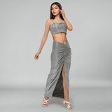 Silver Metallic Co-Ord Set