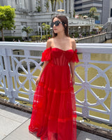 RED TULLE DRESS