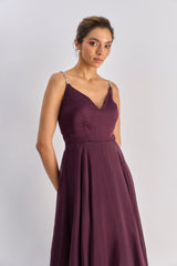 Wine layered Organza gown