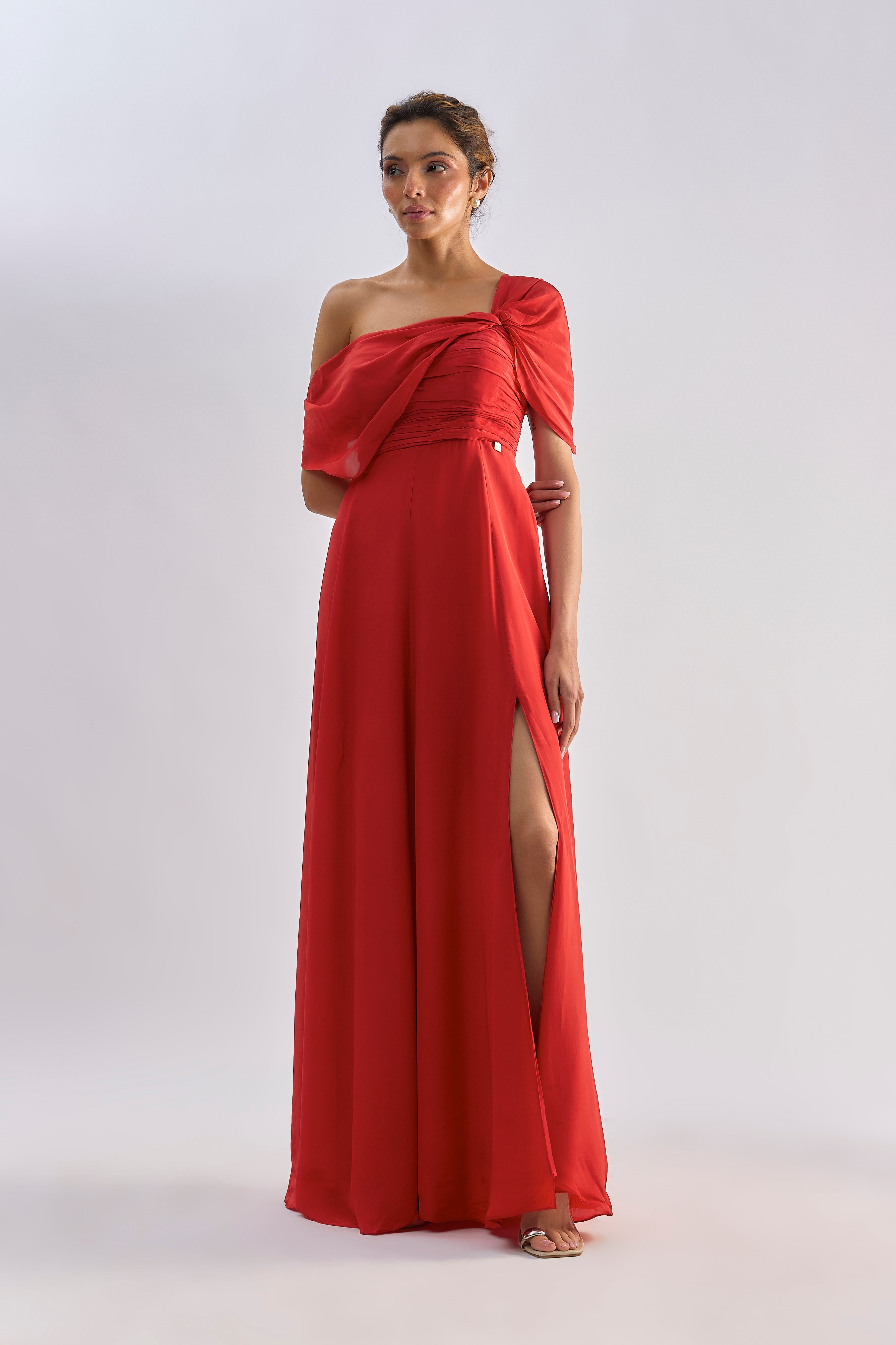Red Drape Dress