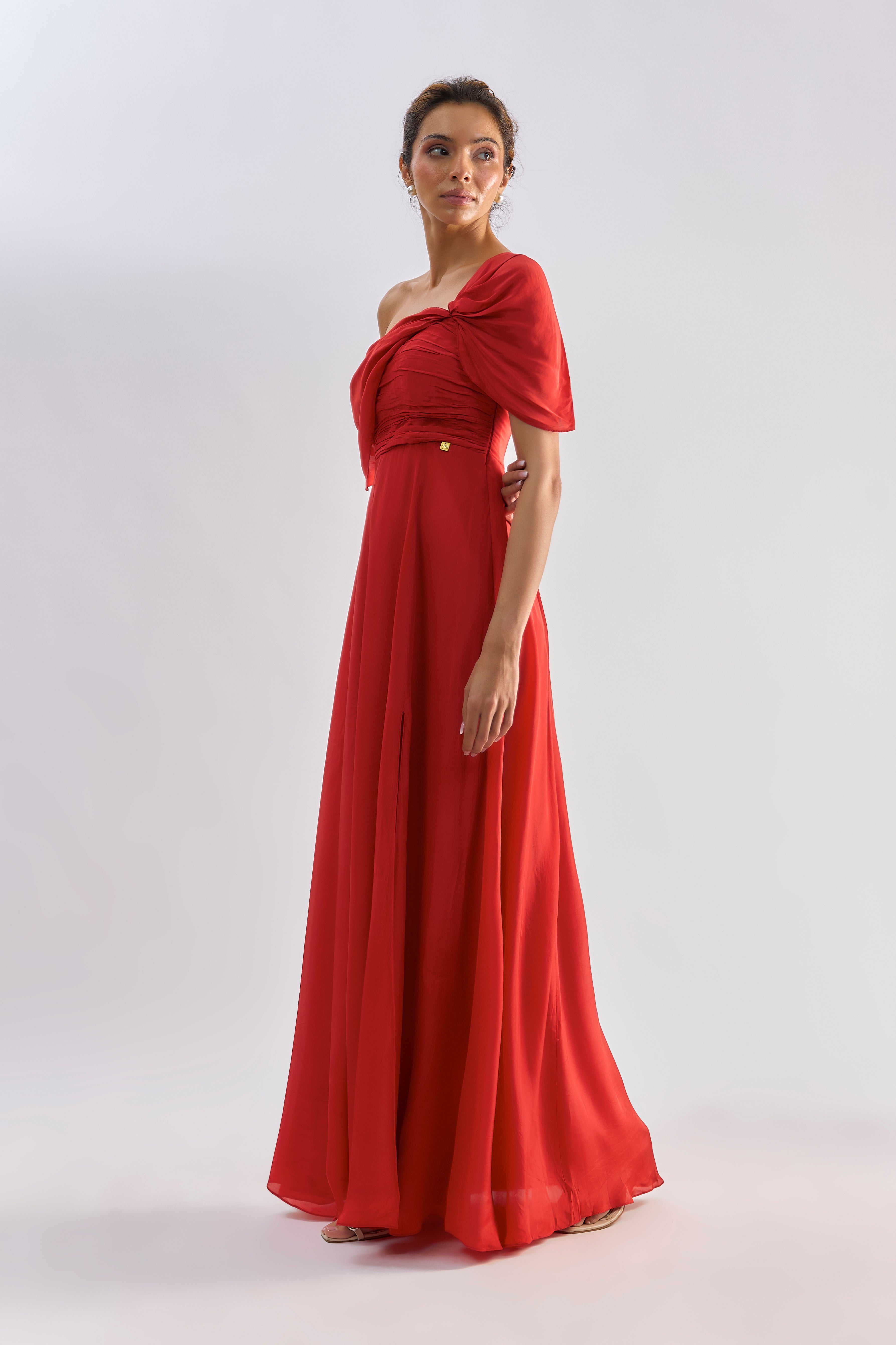 Red Drape Dress