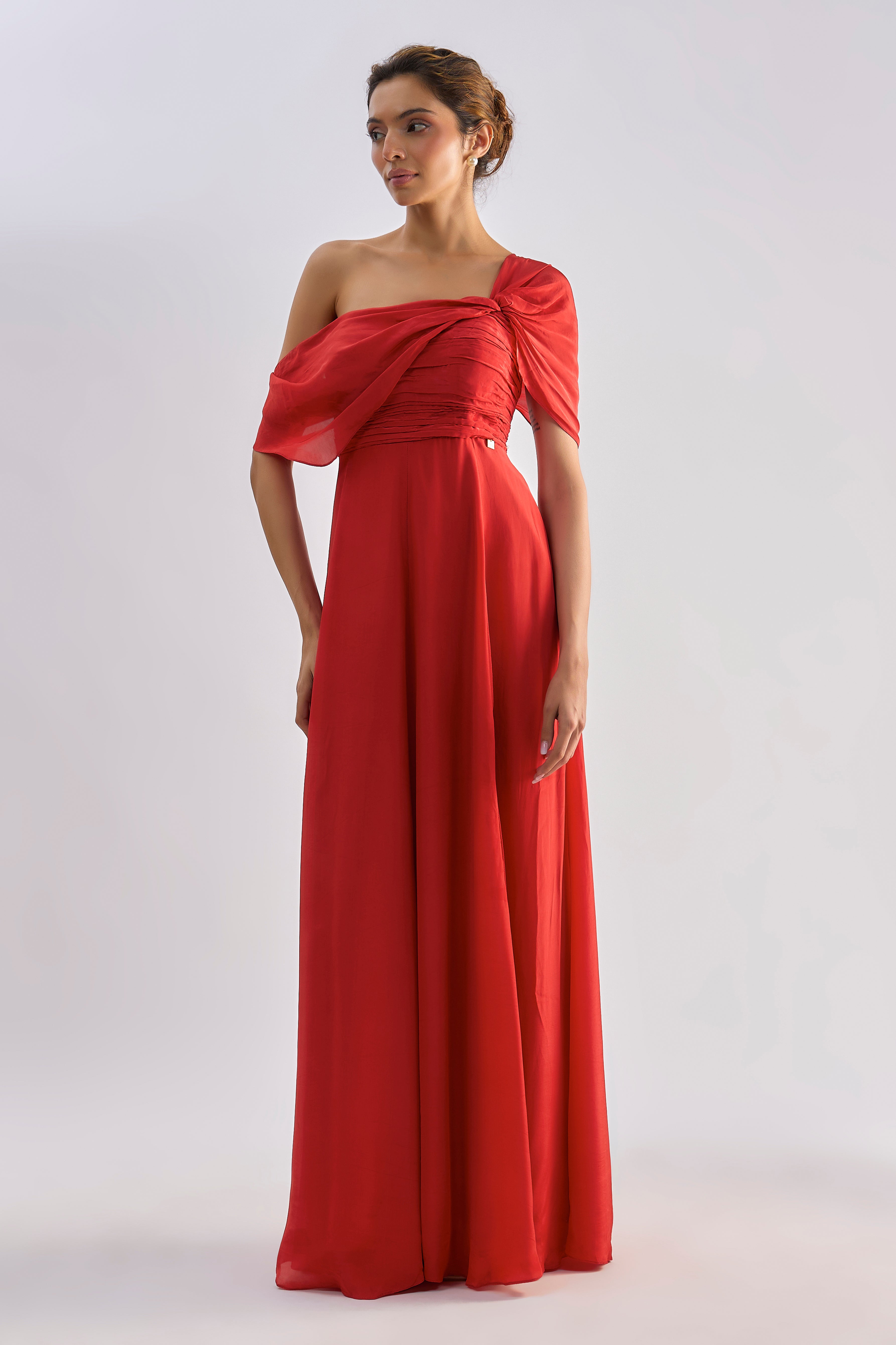 Red Drape Dress