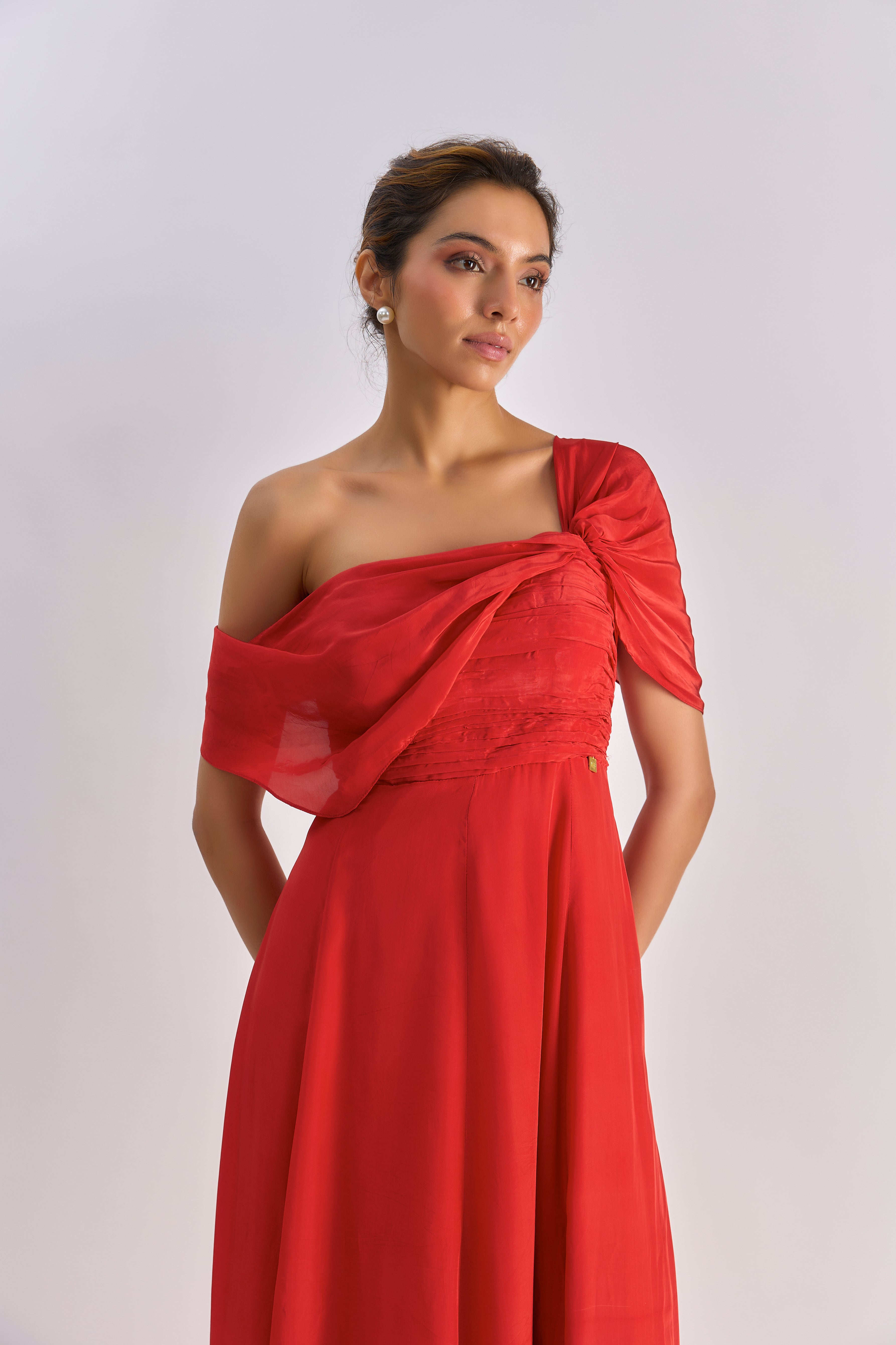 Red Drape Dress