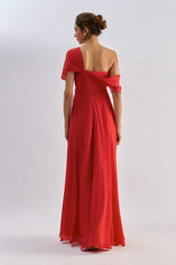 Red Drape Dress