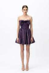 DARK PURPLE BOW DETAILING CORSET MINI DRESS