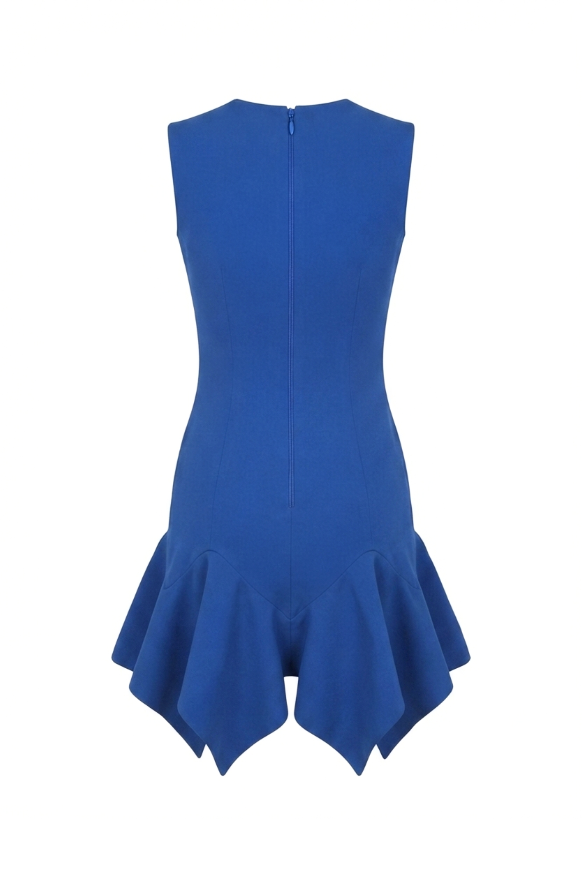 ELECTRIC BLUE FRILLED MINI DRESS