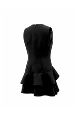 BLACK STRUCTURED MINI DRESS