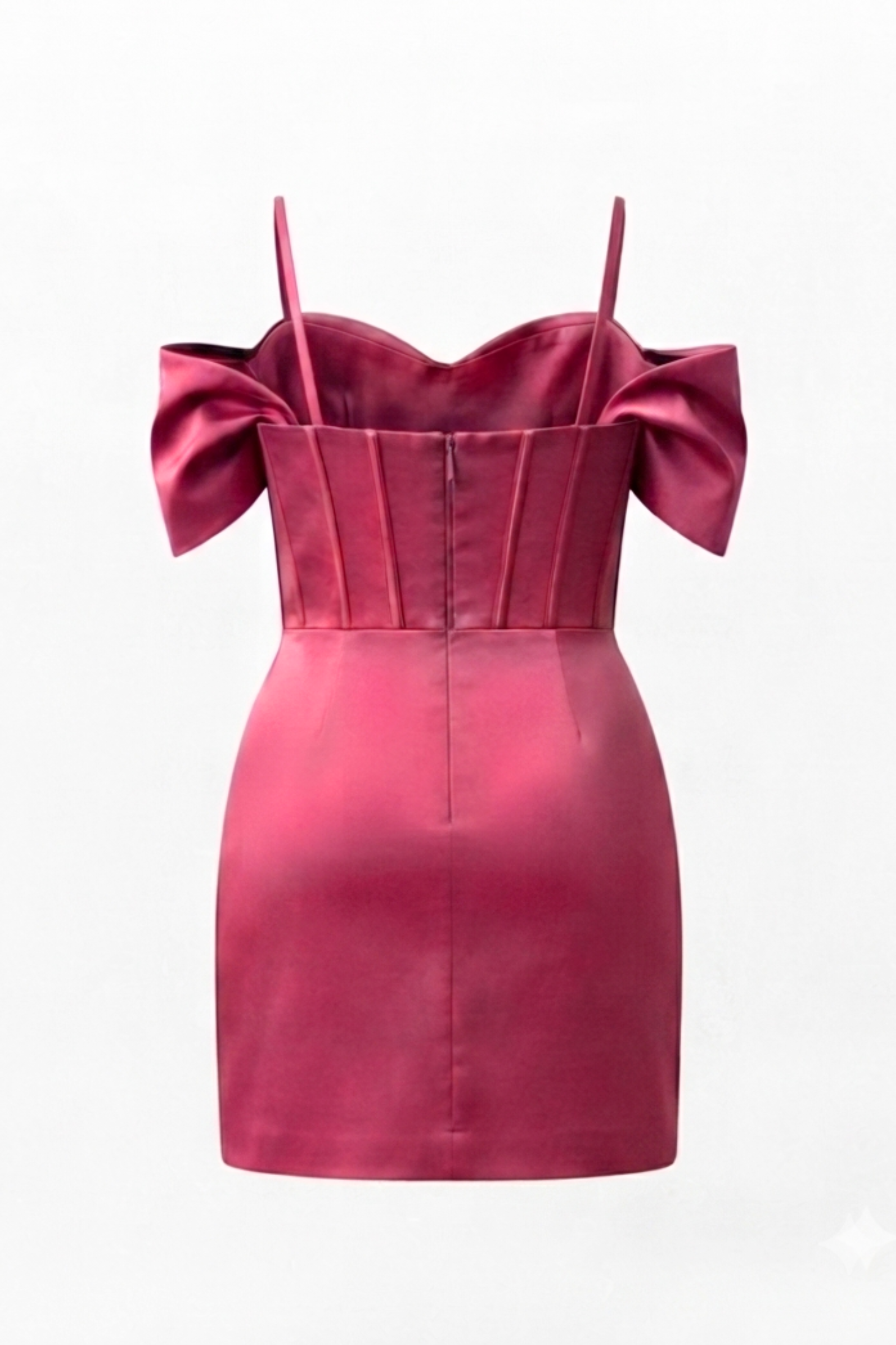 HOT PINK CORSET OFF- SHOULDER MINI DRESS