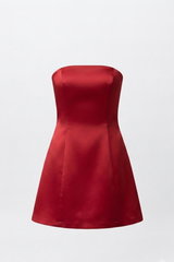 RED OFF SHOULDER MINI DRESS