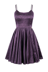DARK PURPLE BOW DETAILING CORSET MINI DRESS