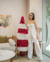 WHITE SEQUIN CORSET JUMSUIT WITH POCKET