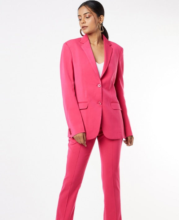 Hot Pink Blazer & Pant Set