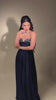 NAVY BLUE VELVET EMBELLISHED GOWN