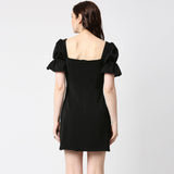 Black Puff Sleeve Dress